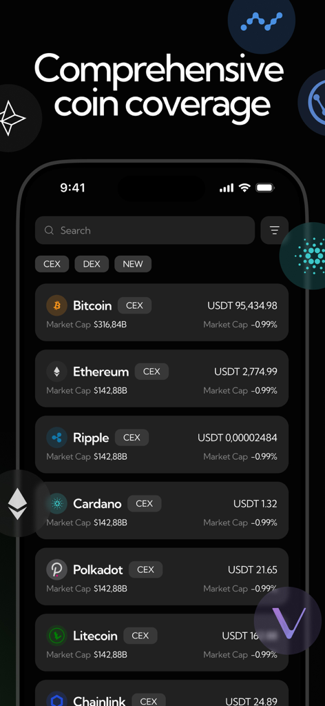 Crypto Buzzer - Aplicación móvil Crypto Buzzer que muestra precios en tiempo real de Bitcoin, Ethereum y otras criptomonedas.