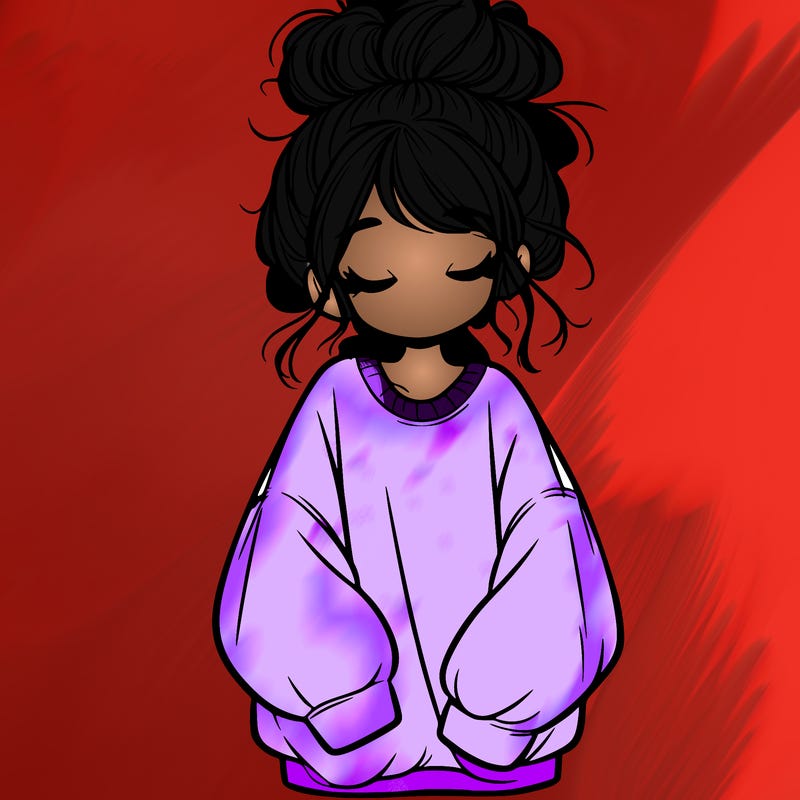 girl with baggy sweatshirt and messy bun
