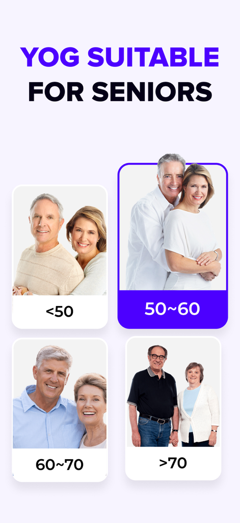 Tai Chi Walking & Chair Yoga - Quatro categorias de idade para rotinas de yoga para idosos, de menos de 50 a mais de 70