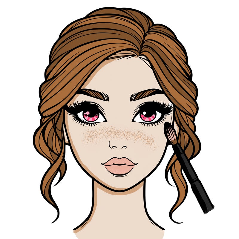 realistic person with makeup