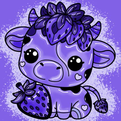 cute strawberry cow