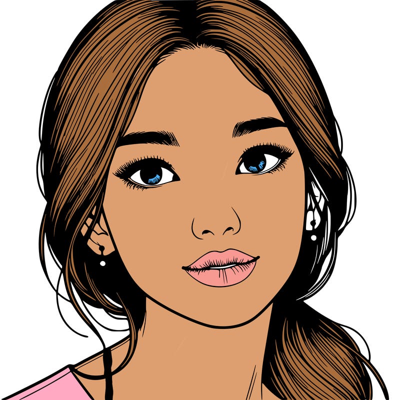 beautiful realistic asian woman