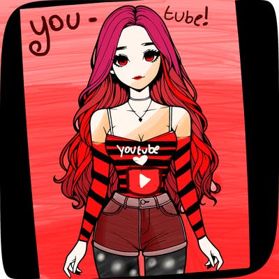 a realistic girl with long hair and in a crop top and shprts