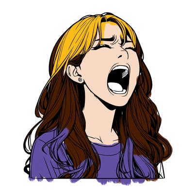 screaming realistic, girl