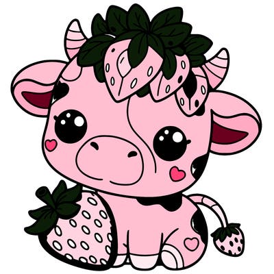 cute strawberry cow