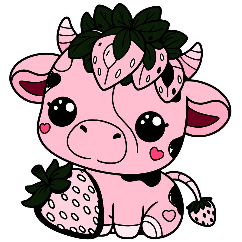 cute strawberry cow
