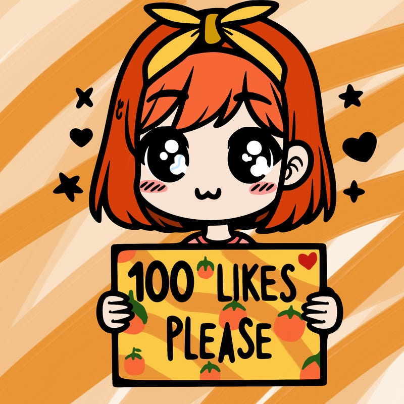 girl holding sign saying 100 likes please