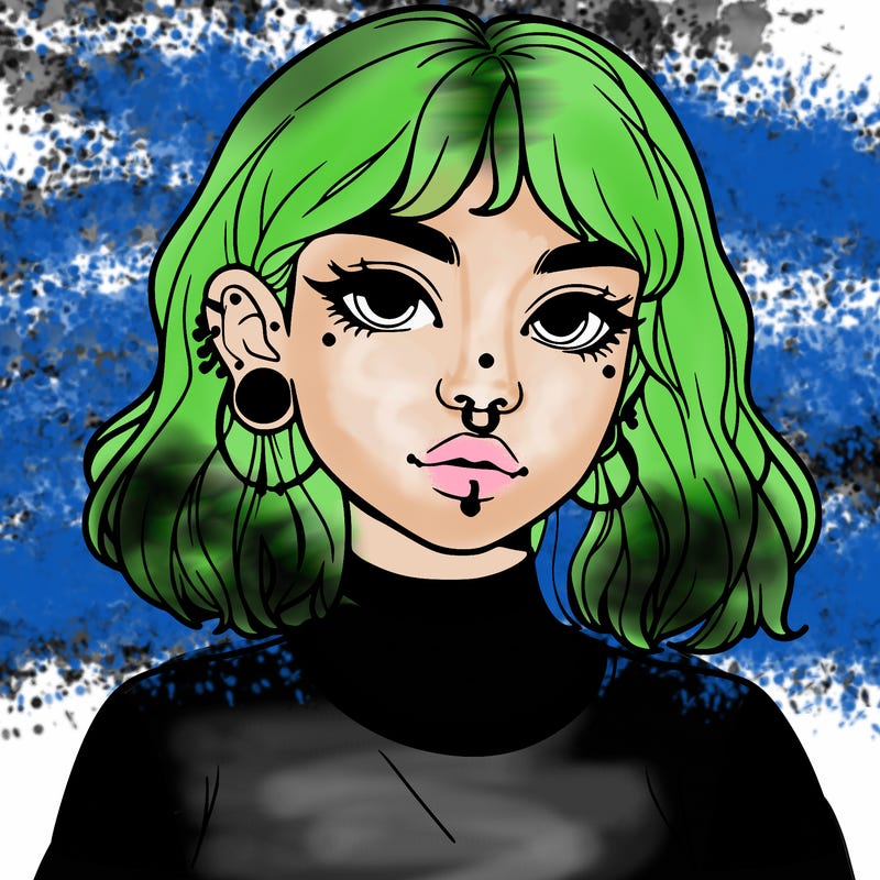 aesthetic realistic girl with piercings