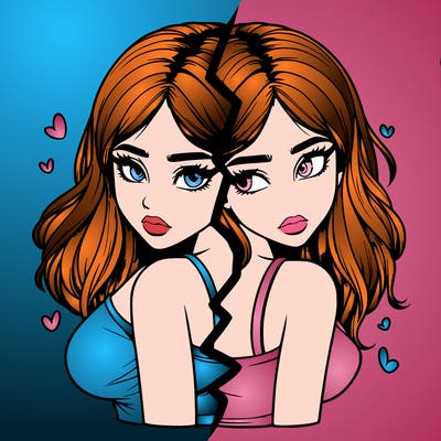 realistic girl split