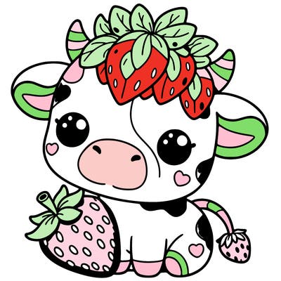 cute strawberry cow