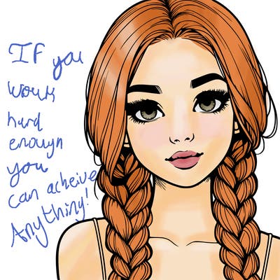 realistic girl with braids
