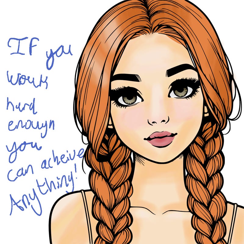 realistic girl with braids