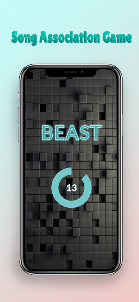 Song Association - Song Association game screen with the word beast and a countdown timer