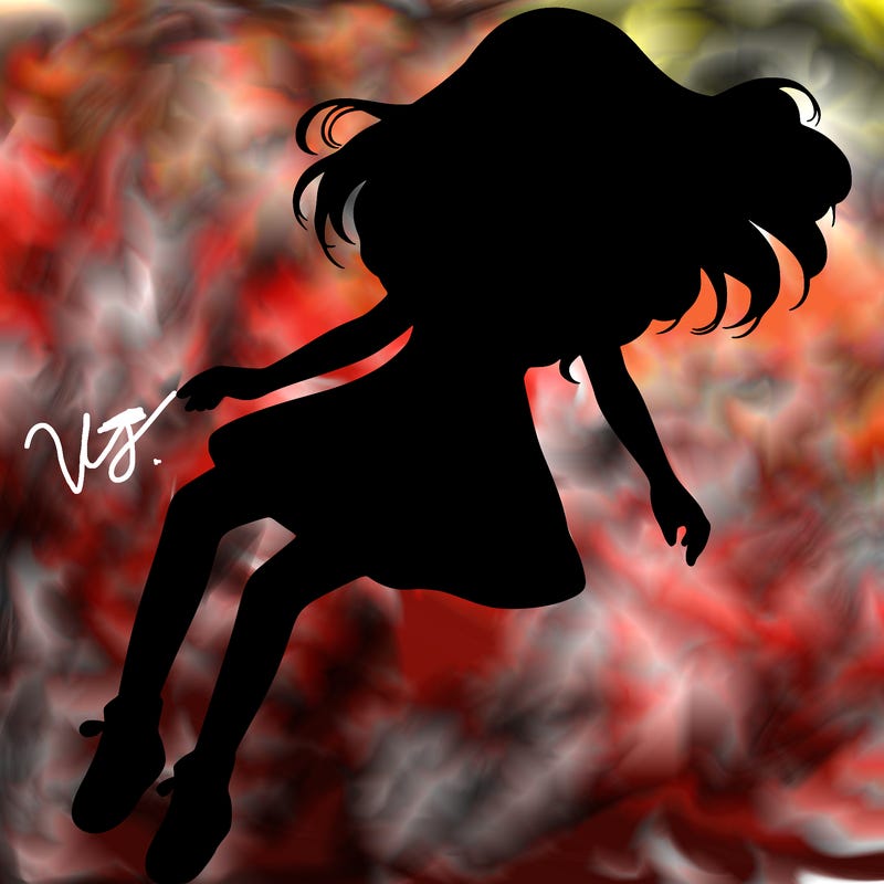 realistic girl floating