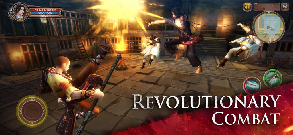 Age of Wushu Dynasty - Age of Wushu Dynastyのダンジョン内で、ダイナミックな戦闘を繰り広げる武術戦士たちのグループ