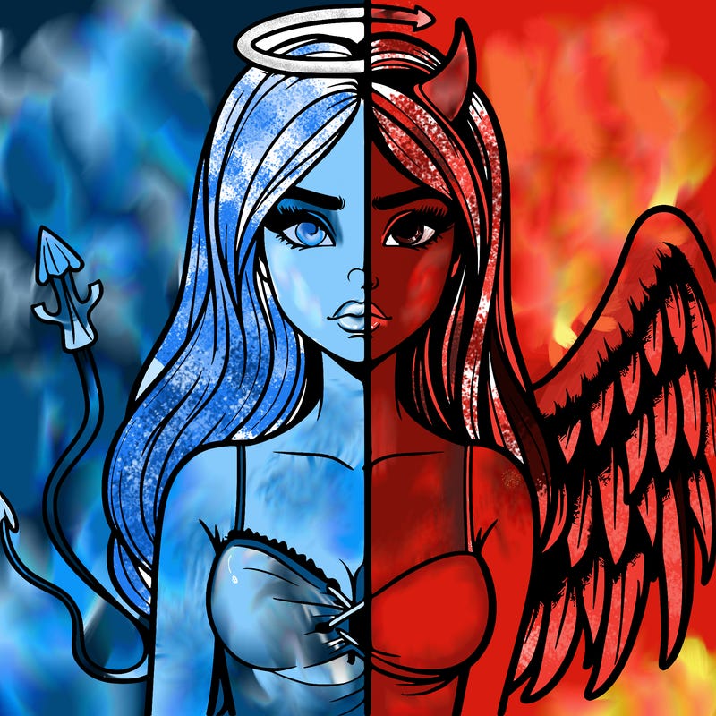 devil vs angel realistic girl
