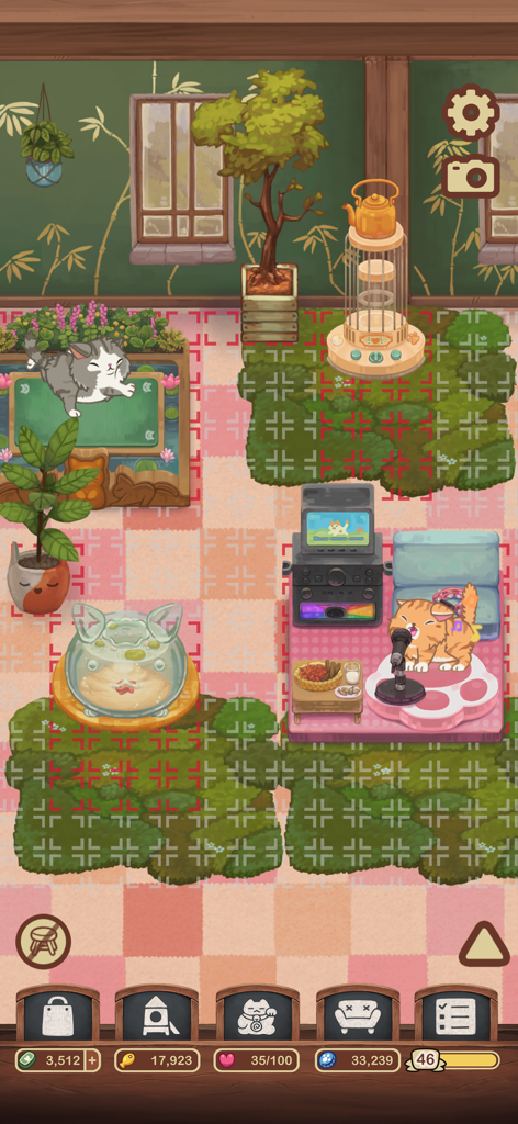 Furistas Cat Cafe - Adorable cats in a custom designed nature themed cafe room
