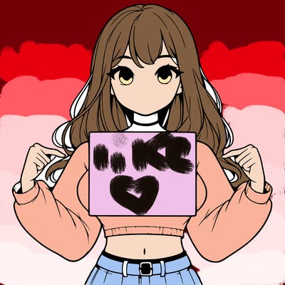 girl holding a blank sign in a long sleeve crop top