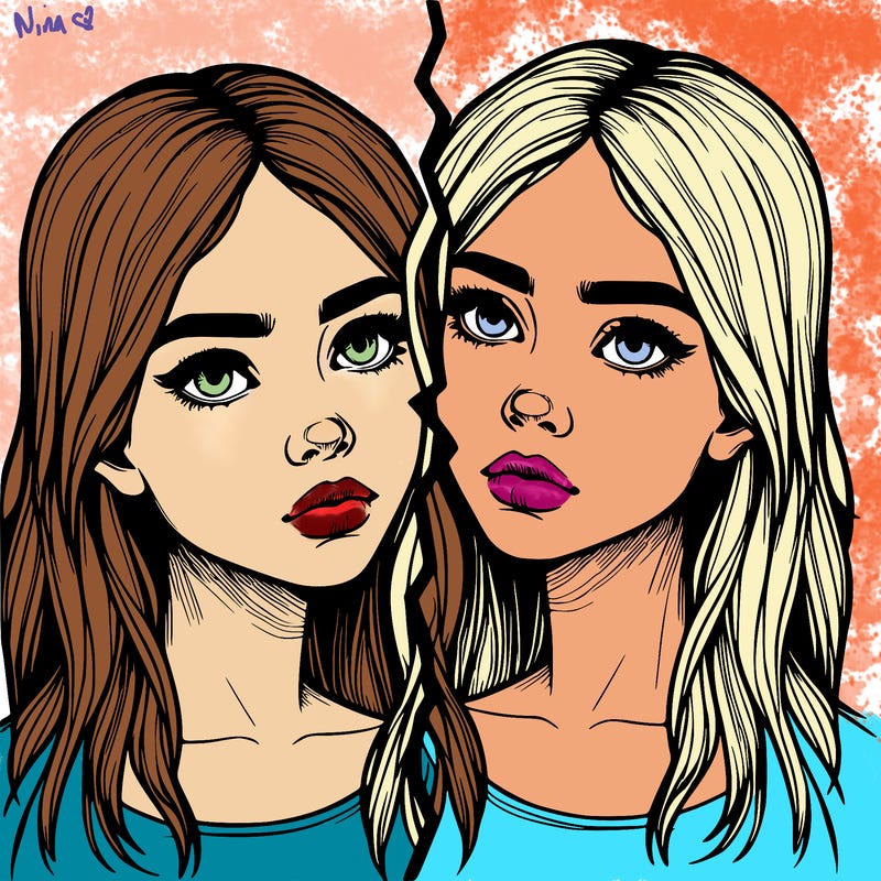 realistic girl split