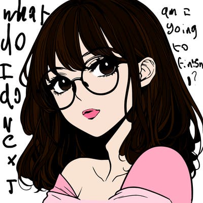 manga woman character with glasses and nice lips