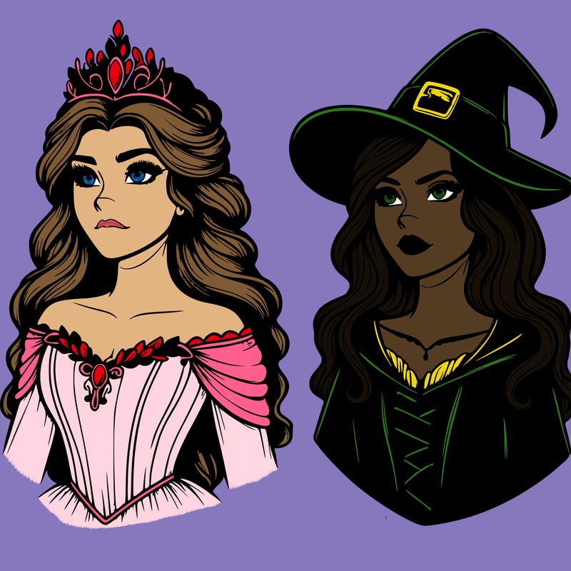 princess and witch realistic