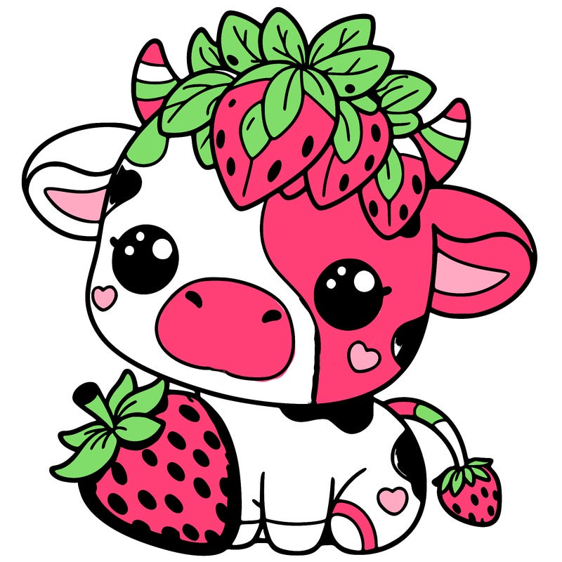 cute strawberry cow