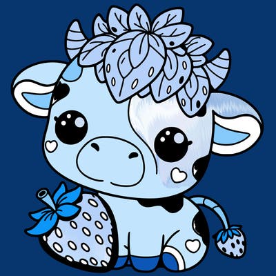 cute strawberry cow