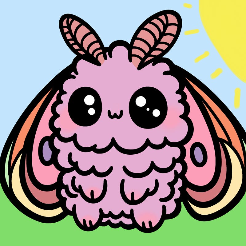 cute fluffy simple moth