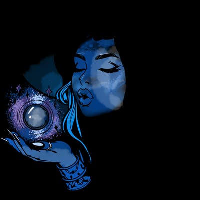 realistic elf casting a spell with lips