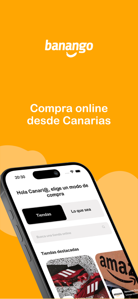 Interfaz de la app Banango para compras online en las Islas Canarias