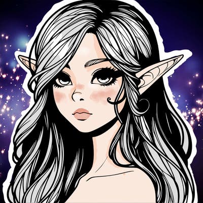 elf girl realistic dark fantasy