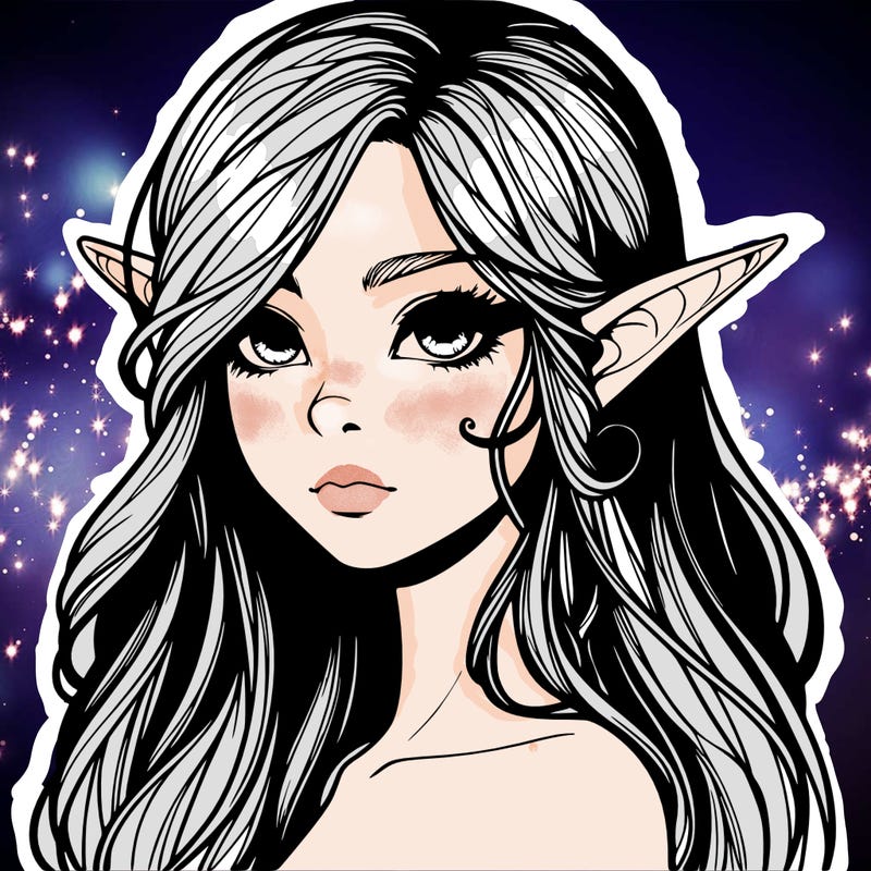 elf girl realistic dark fantasy
