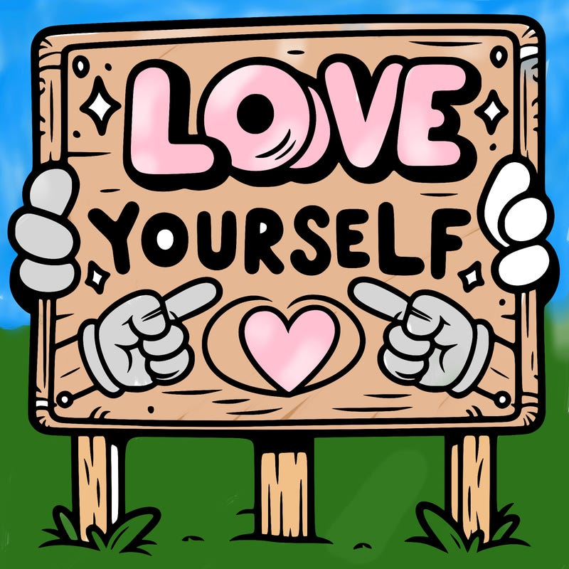 a sign where it is written: love yourself