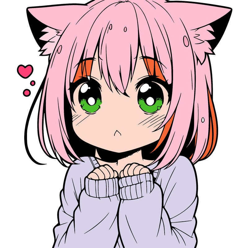 shy anime catgirl