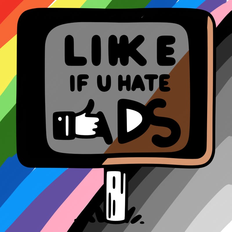 a sign that says like if you hate ads