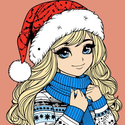 realistic christmas girl