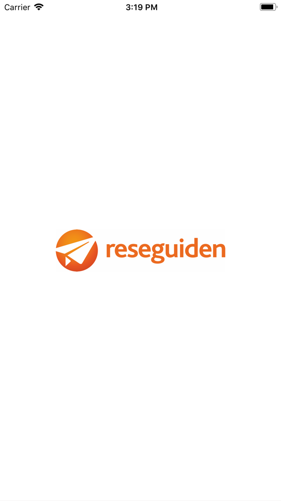 Reseguiden Charter & Paket - Reseguiden travel app logo featuring an orange paper plane icon and the brand name on a white background.