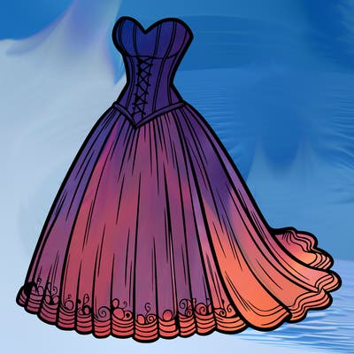 wedding dress-corset and a long and flowy skirt