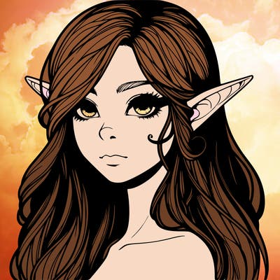 elf girl realistic dark fantasy