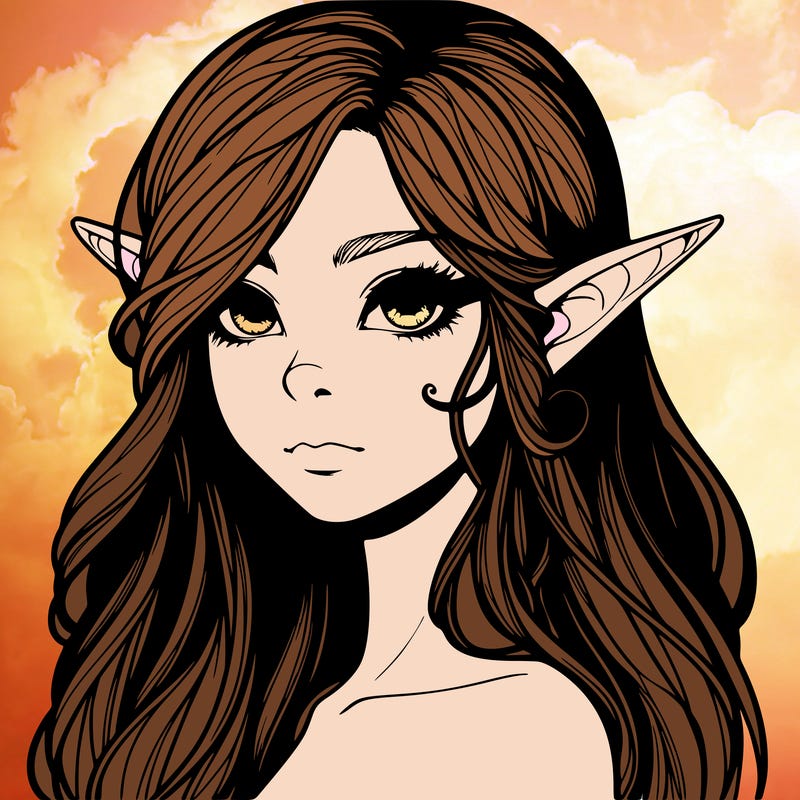 elf girl realistic dark fantasy