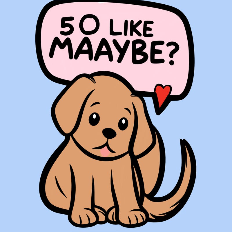 a puppy that says 5 like maybe