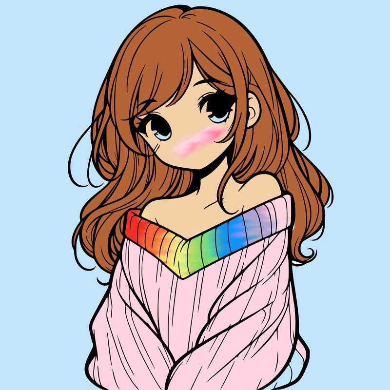 shy pretty girl wearing a sweater that is falling off one shoulder portrait