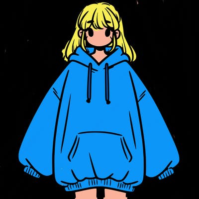 girl in oversized sweatshirt