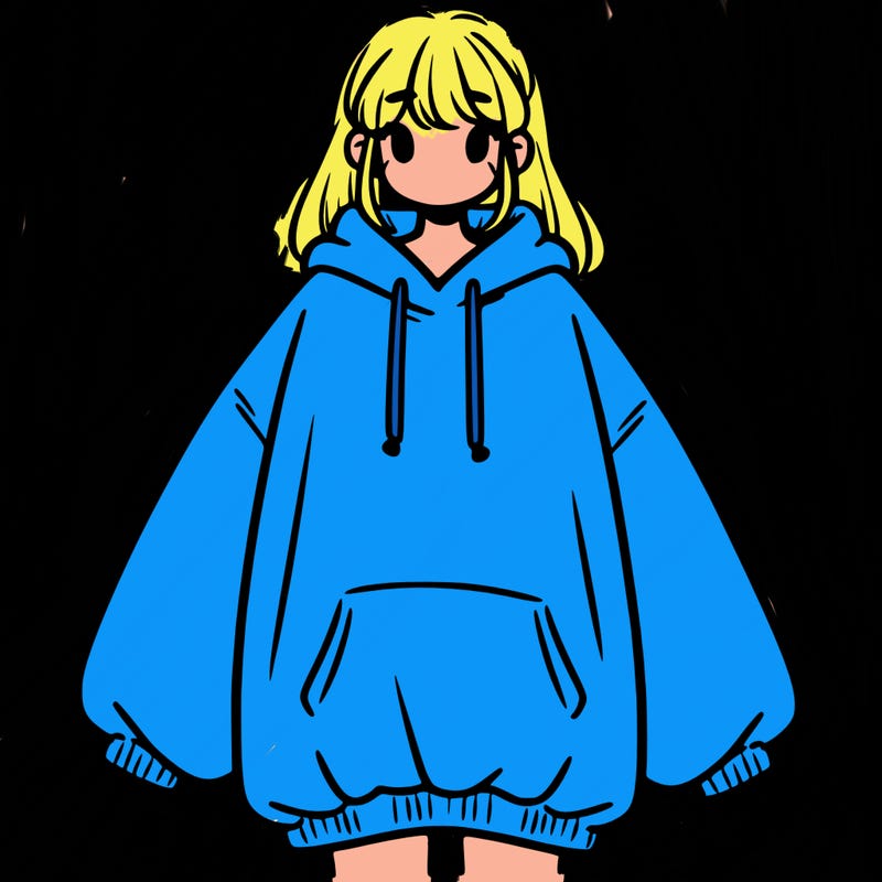 girl in oversized sweatshirt