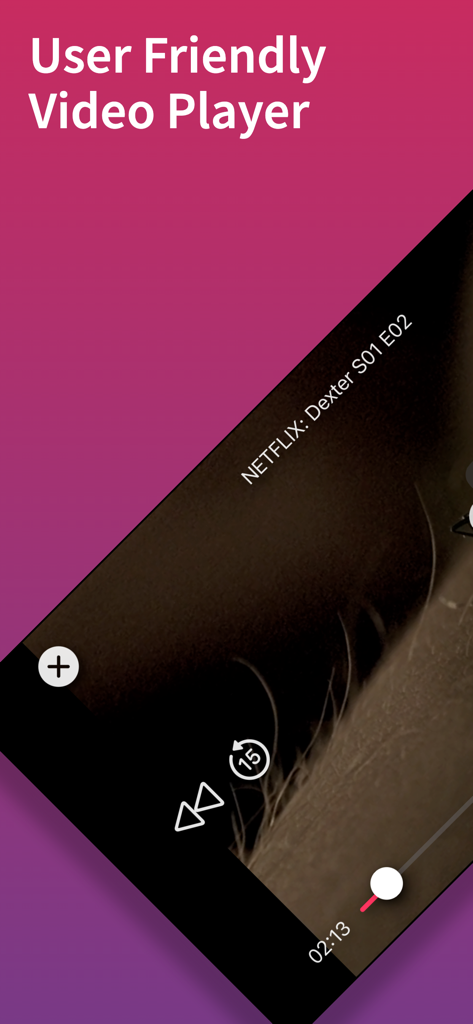 King IPTV Pro video player interface showing playback controls and skip forward and backward buttons