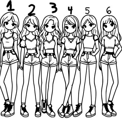 a group of girls wearing crop tops and shorts