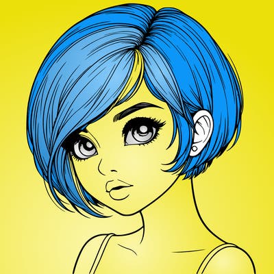 realistic girl with really short hair