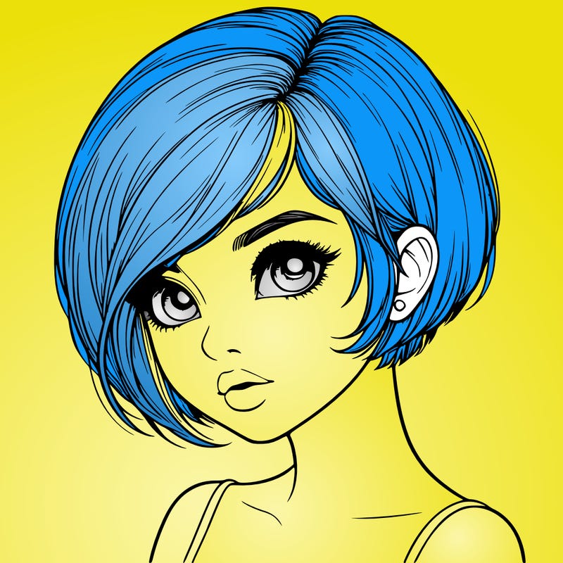 realistic girl with really short hair