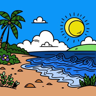 simple beach landscape