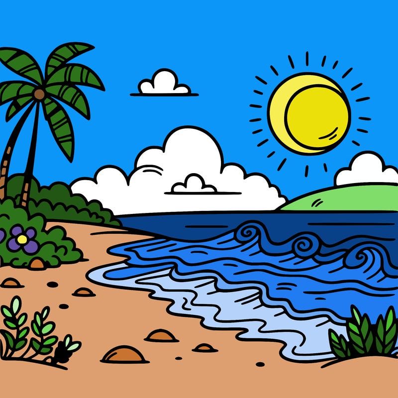 simple beach landscape